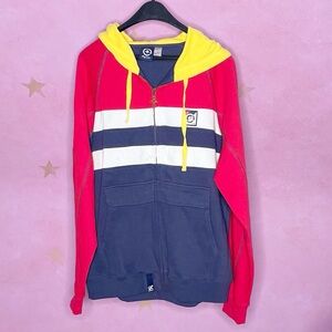 LRG Tek Lifted Research Group Blue Red White Yellow Streetwear Hoodie Mens Large